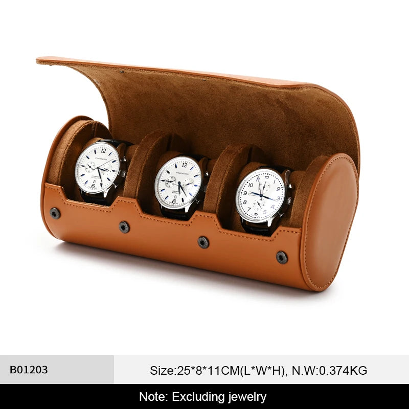Leather Watch Storage Roll - 1/2/3 Slots