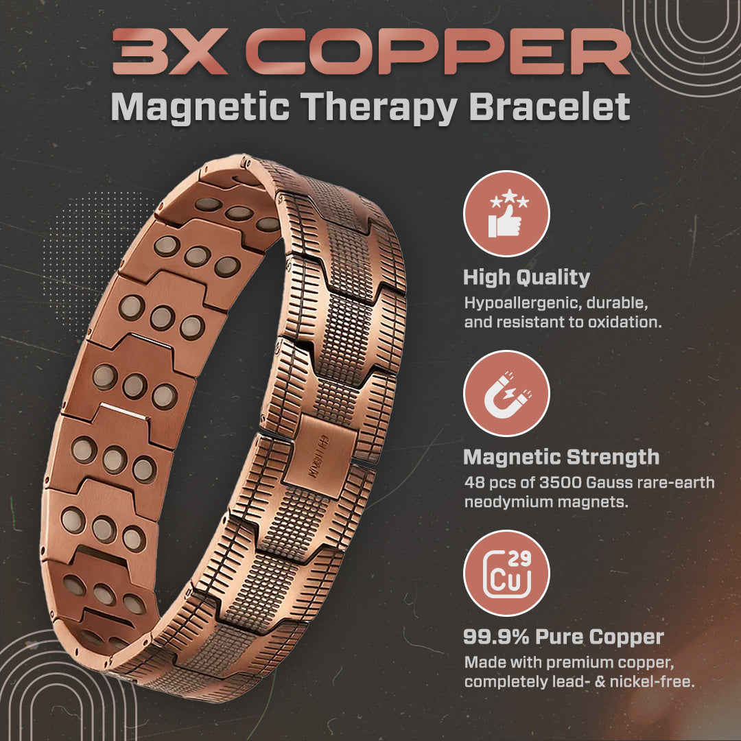Copper Magnetic Therapy Bracelet | Relieve Fatigue, Boost Energy & Circulation β¨