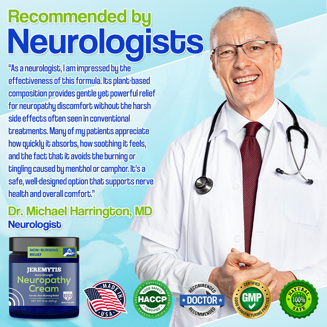 JEREMYTIS™ Neuropathy Relief Cream, Pain Relief for Feet, Toes, Legs, Hands & Arms