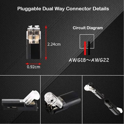 🔥Final 3 Hours: 60% OFF - 🔌2-Pin Solderless Wire Connector – Compact Plug for LED Strips & 18–22 AWG Cables