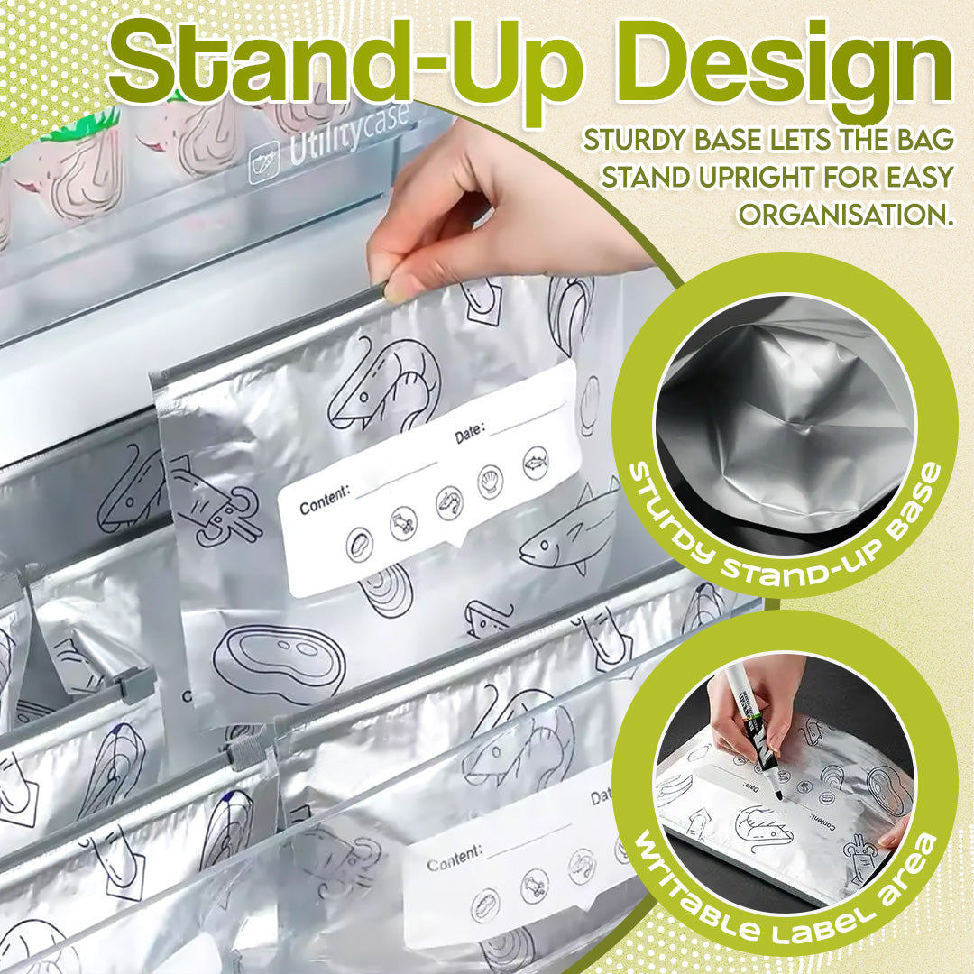 ✨ Reusable Aluminum Foil Sealable Storage Bags | Keep Food Fresh Longer & Organized with Eco-Friendly, Leak-Proof Design ♻️