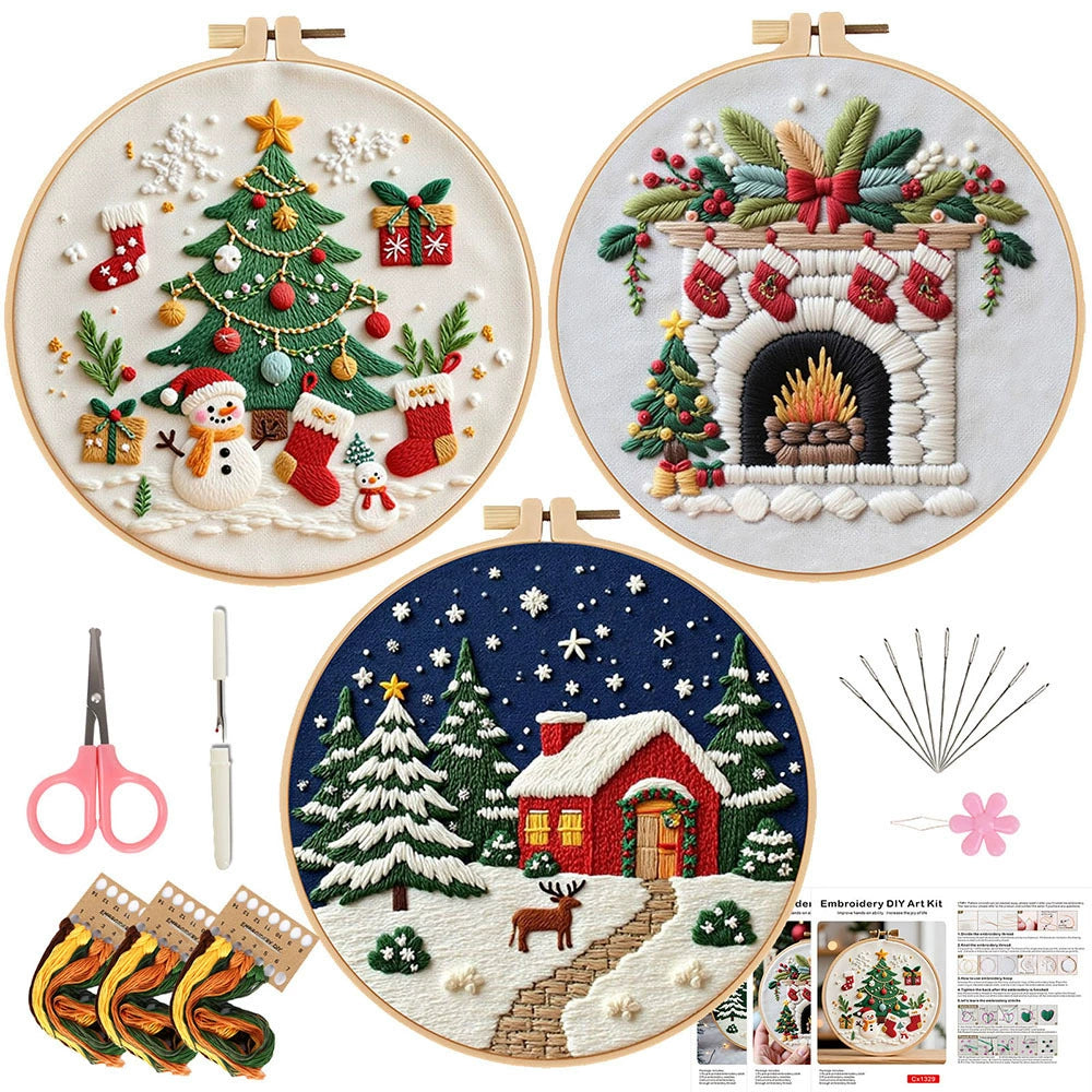 2025 Christmas Embroidery DIY Kit – Handmade Holiday Craft Set & Gift Idea