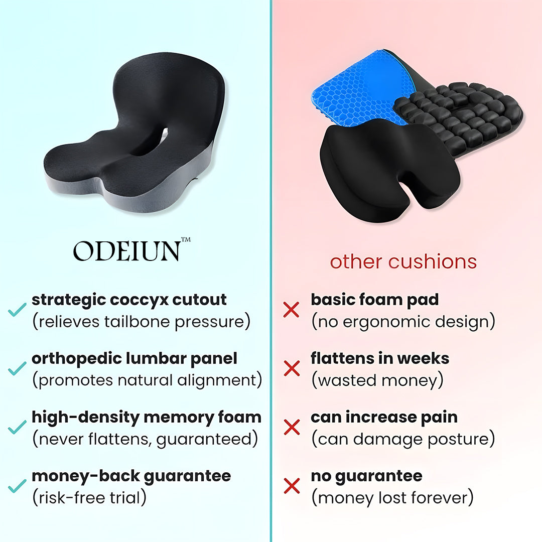 Odeiun™ Seat Cushion — Perfect Posture, All-Day Comfort, No More Numb Legs